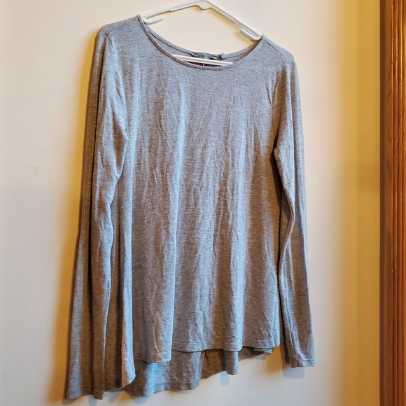 Athleta Gray Scoop Neck Jersey Size Small - Picture 1 of 16